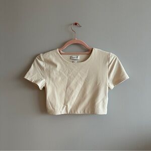 Aritzia cream contour crop top